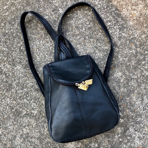 Tignanello Handbags - Black Leather Mini Tignanello Backpack